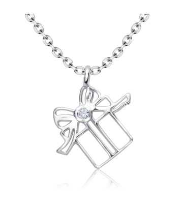 Present Designed With CZ Silver Necklace SPE-5235